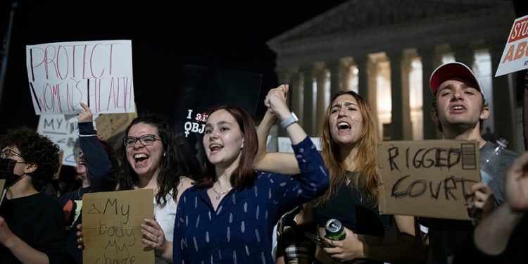 Protests erupt at Supreme Court after report of draft opinion overturning Roe v. Wade