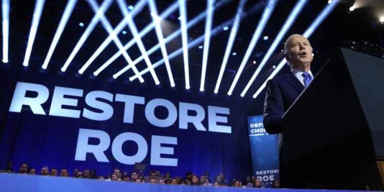 Biden’s abortion rhetoric riles progressives for not going far enough