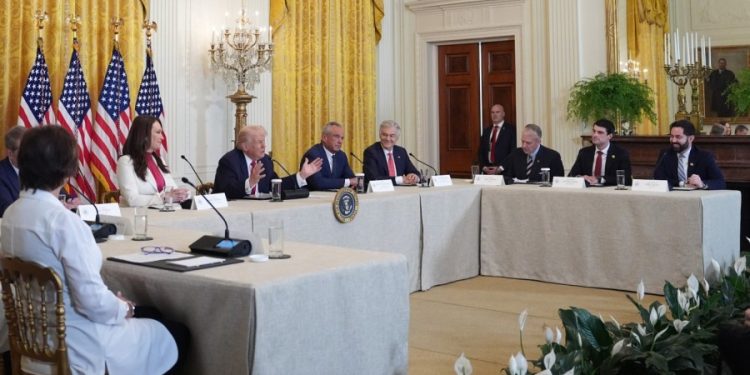 Vulnerable Republicans join Trump to tout rural health care plan